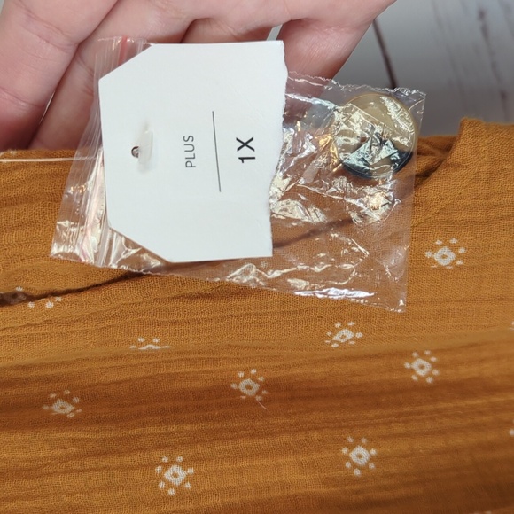 Wonderly Gold Gauze Wide Leg Pants Flowy Boho Lagenlook Plus Size 1X NWT Beachy - Picture 9 of 15